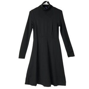 Seraphine Black Maternity Dress Size 2 Pullover Turtleneck Long Sleeve A-Line